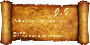 Jakatics Ibolya névjegykártya