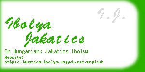 ibolya jakatics business card